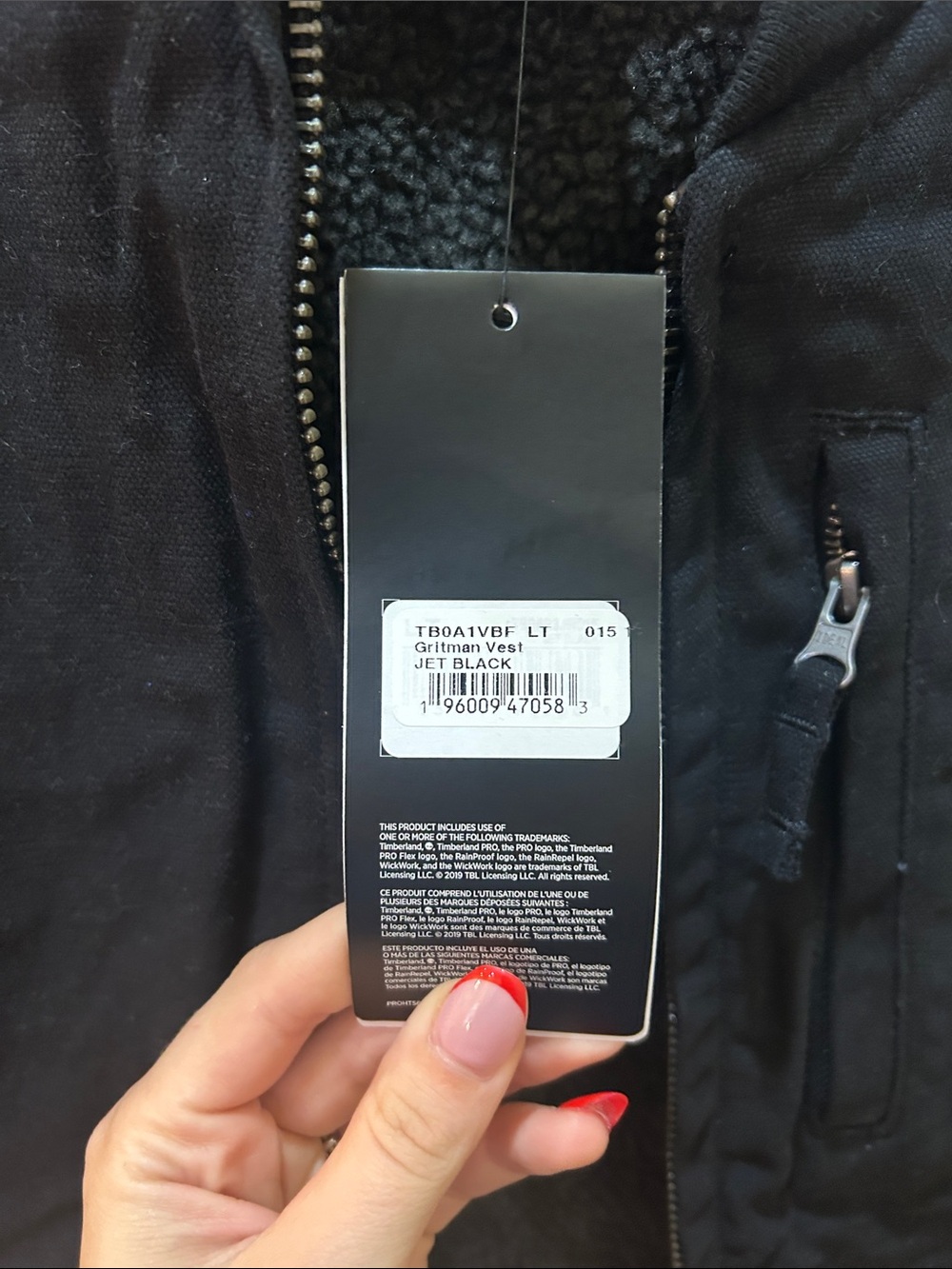 Timberland PRO Black Men's Work Vest with Sherpa Lining - Picture 3 of 4